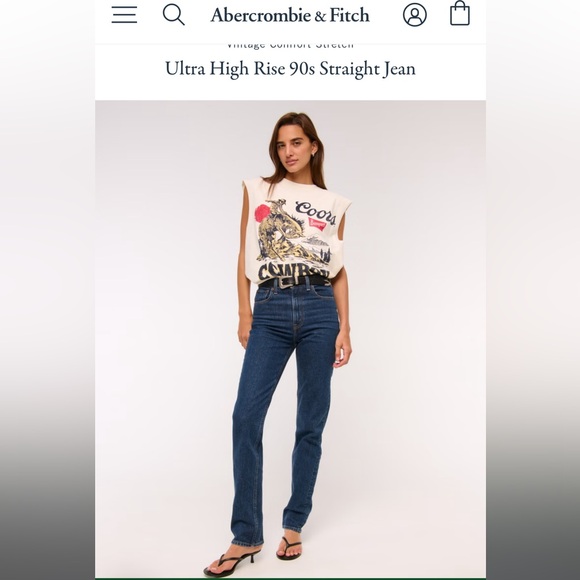 Abercrombie 90s Straight Ultra High Rise Jeans - Picture 3 of 9